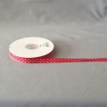 Grosgrain Red/White Dots 3/8" 25y